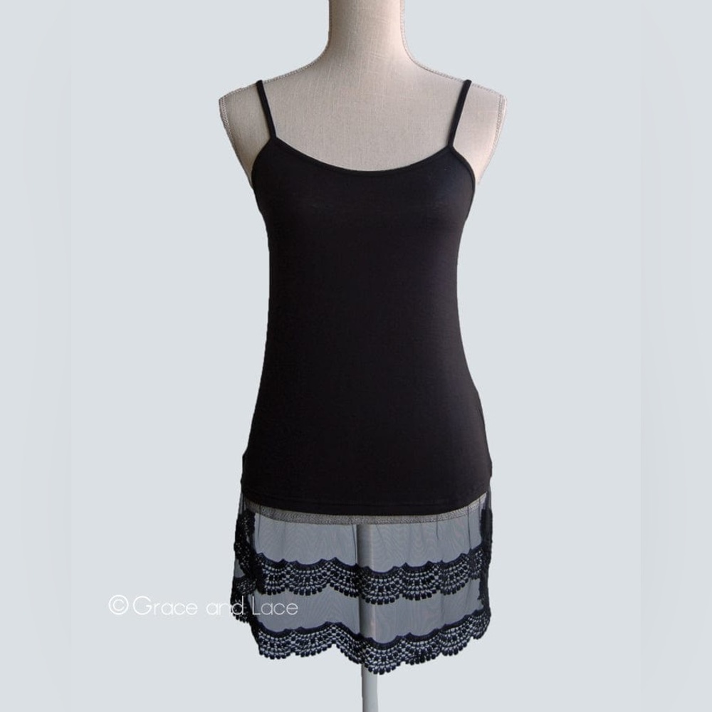 Grace & Lace Scalloped Black Lace Top Extender